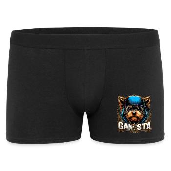 Yorkshire Terrier Gangsta Gangster Dog Gift - Men's Boxer Shorts - black - Front