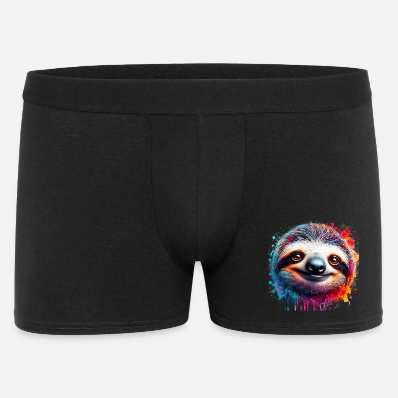 Faultier - Männer Boxer Shorts - Schwarz