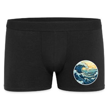 Japanese Wave – Vintage Hokusai Sea Style - Men's Boxer Shorts - black - Front