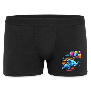Flying elephant with colorful balloons - Men's Boxer Shorts - black - Front
