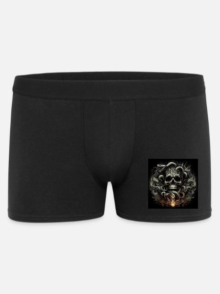 Totenkopf und Schlangen - Männer Boxer Shorts - Schwarz
