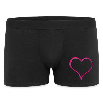 Rosa Herz - Männer Boxer Shorts - Schwarz - Vorne