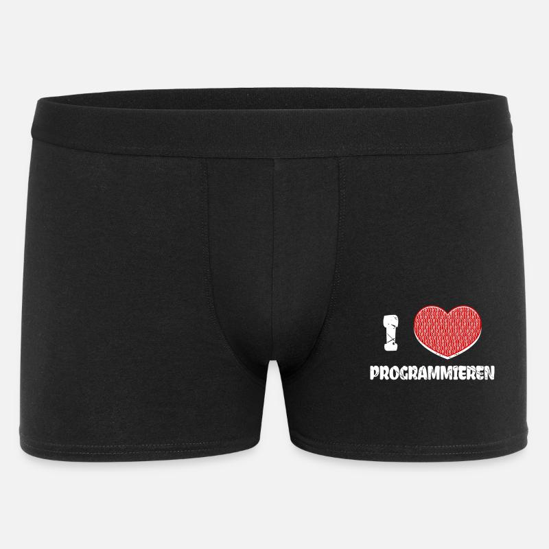 Developer Herz Programmierer Statement Informatik - Männer Boxer Shorts - Schwarz