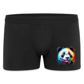 Panda - Männer Boxer Shorts - Schwarz - Vorne