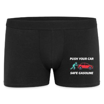 Auto Benzin Statement Tankstelle Tanken Zapfsäule - Männer Boxer Shorts - Schwarz - Vorne