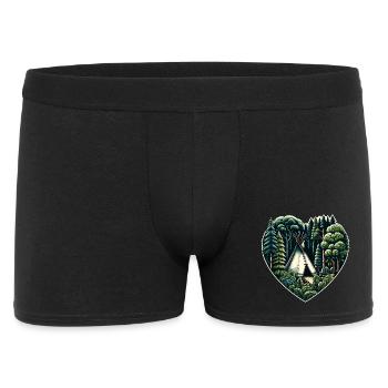 naturverbunden Leben mit einem Tipi Zelt im Wald - Männer Boxer Shorts - Schwarz - Vorne
