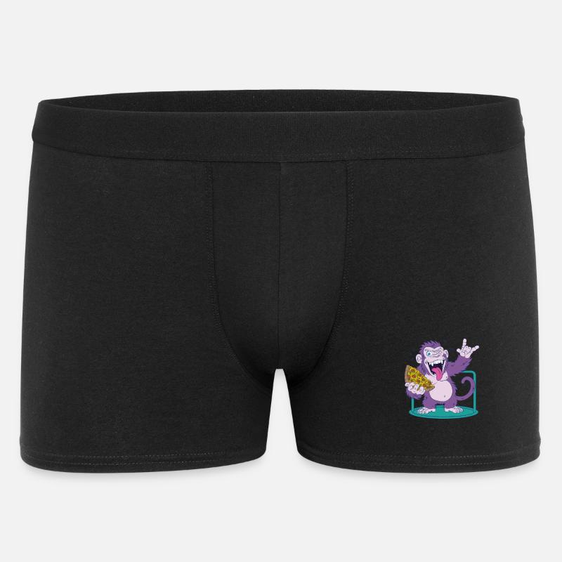 Pizza: Monkey makes it better! - Men's Boxer Shorts - black