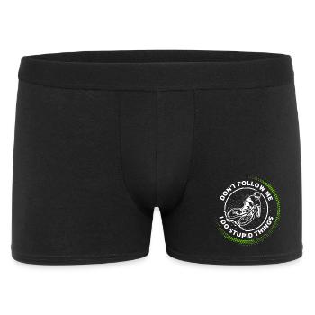 Mountainbike Downhill Spruch – Don't Follow Me  - Männer Boxer Shorts - Schwarz - Vorne
