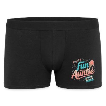 Fun Auntie Vibes für coole Tanten - Männer Boxer Shorts - Schwarz - Vorne