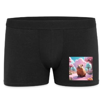Capybara im Zaubergarten - Männer Boxer Shorts - Schwarz - Vorne