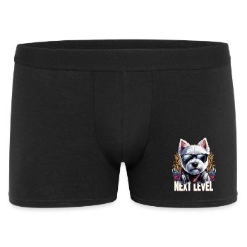 West Highland White Terrier Next Level Hip Hop Ges - Männer Boxer Shorts - Schwarz - Vorne