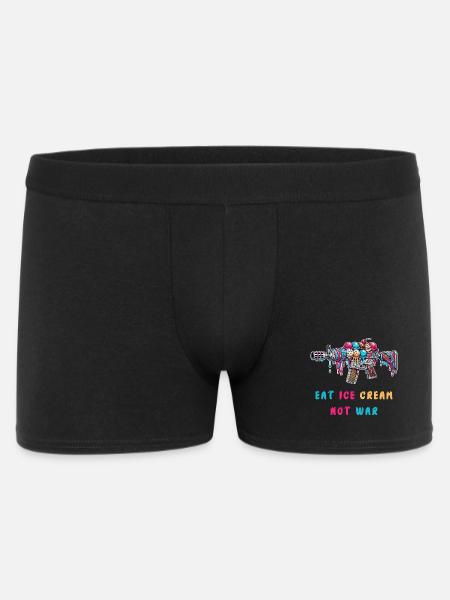 Eiscreme statt Krieg - Männer Boxer Shorts - Schwarz