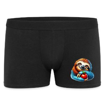 Sloth with a red apple - Men's Boxer Shorts - black - Front