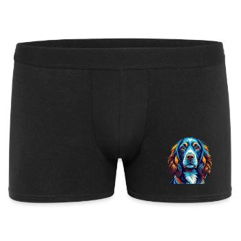 Field Spaniel Hunderasse Bunt Karikatur Kawaii - Männer Boxer Shorts - Schwarz - Vorne