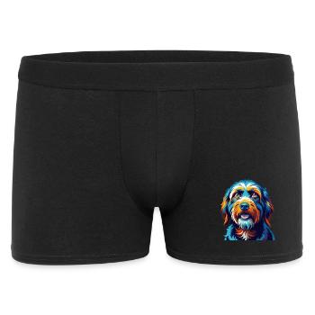 Brikett Griffon Vendeen Hunderasse Karikatur Kawaii - Männer Boxer Shorts - Schwarz - Vorne