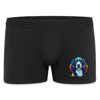 Épagneul picard Race de chien Coloré Dessin animé Kawaii - Boxer Homme - noir - Devant