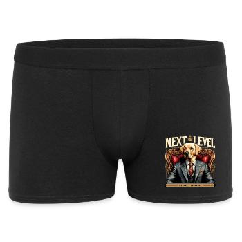 Dudley Labrador Anzug Next Level Hund Königssessel - Männer Boxer Shorts - Schwarz - Vorne