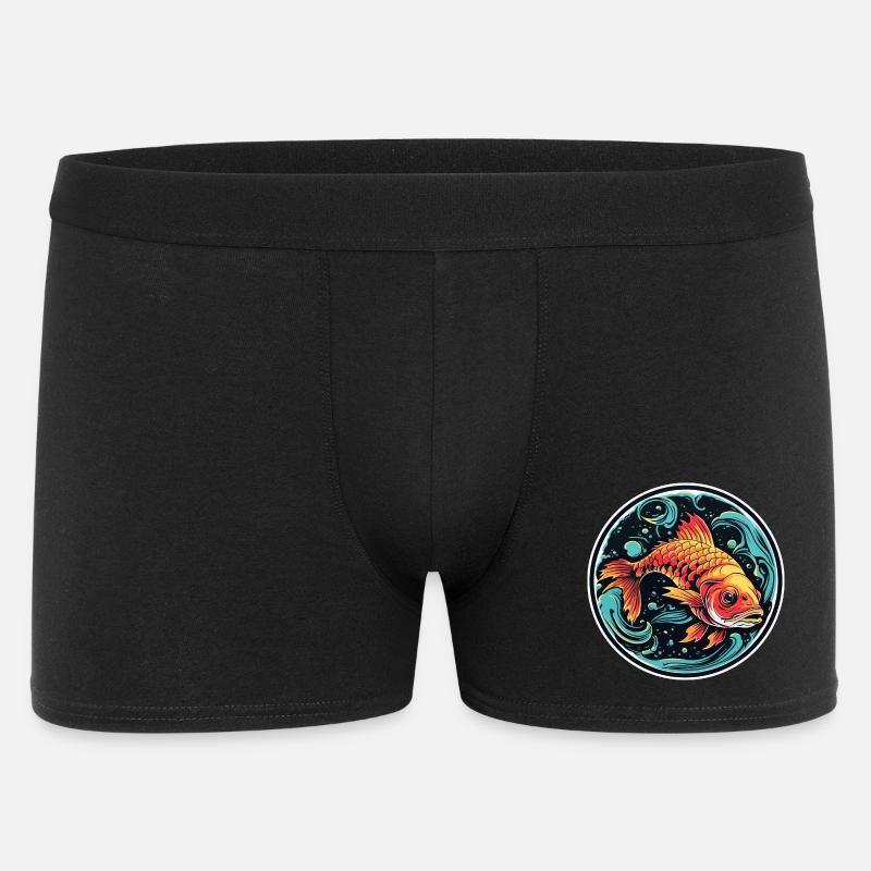 Fisch Illustration - Männer Boxer Shorts - Schwarz