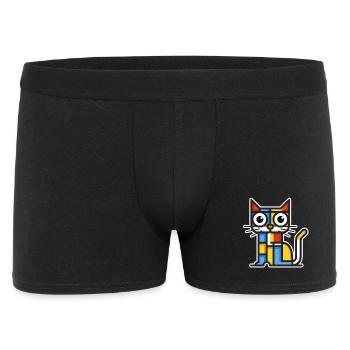 Illustration colorée d’un chat cubiste. - Boxer Homme - noir - Devant