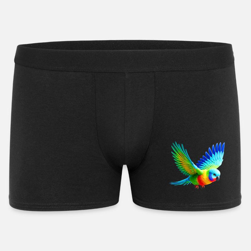 Regenbogensittich (03) - Männer Boxer Shorts - Schwarz