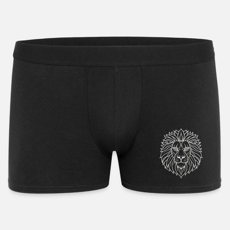 Psychedelischer Löwe Mandala - Männer Boxer Shorts - Schwarz