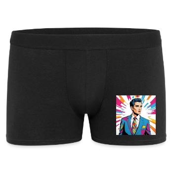 Portrait style pop art homme élégant - Boxer Homme - noir - Devant