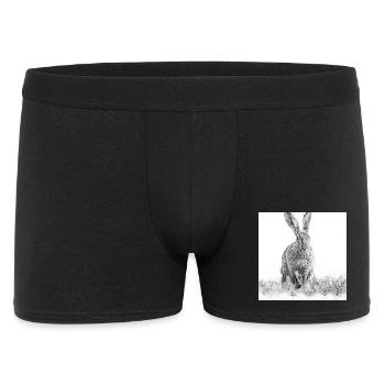 Hoppelnder Hase schwarweiss - Männer Boxer Shorts - Schwarz - Vorne