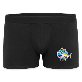 thon mignon personnage de dessin animé kawaii clipart - Boxer Homme - noir - Devant
