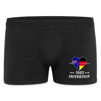 Australien und Deutschland 100% Freundschaft - Männer Boxer Shorts - Schwarz - Vorne