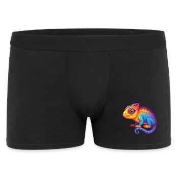 Chameleon Colorful Kawaii Cartoon Character Animal - Men's Boxer Shorts - black - Front