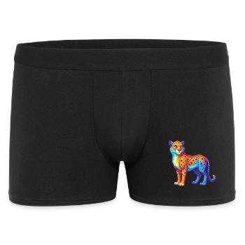 Gepard Bunte Kawaii Cartoon Figur Clipart - Männer Boxer Shorts - Schwarz - Vorne
