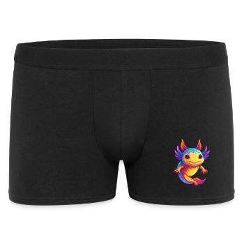 axolotl coloré Kawaii Dessin animé Personnage Clipart - Boxer Homme - noir - Devant
