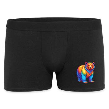 Bear Colorful Kawaii Cartoon Character Clipart - Men's Boxer Shorts - black - Front