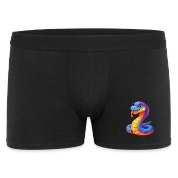 serpent coloré kawaii dessin animé personnage clipart - Boxer Homme - noir - Devant