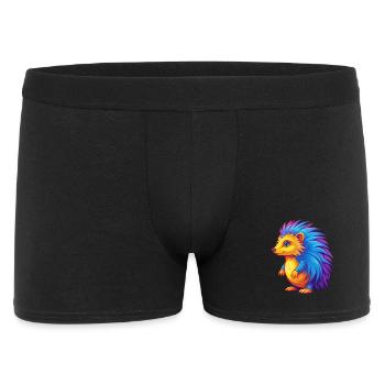 Porcupine Colorful Kawaii Cartoon Character Animal - Men's Boxer Shorts - black - Front
