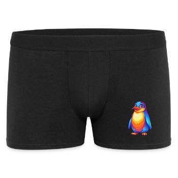 Penguin Colorful Kawaii Cartoon Character Clipart - Men's Boxer Shorts - black - Front