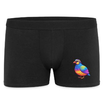 Partridge Colorful Kawaii Cartoon Character Animal - Men's Boxer Shorts - black - Front