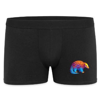 Pangolin Colorful Kawaii Cartoon Character Clipart - Men's Boxer Shorts - black - Front