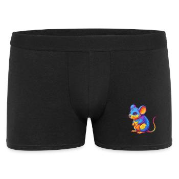 mouse Colorful Kawaii Cartoon Character Clipart - Men's Boxer Shorts - black - Front