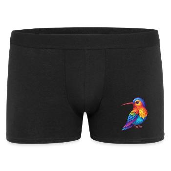 Hummingbird Colorful Kawaii Cartoon Character Pet - Men's Boxer Shorts - black - Front