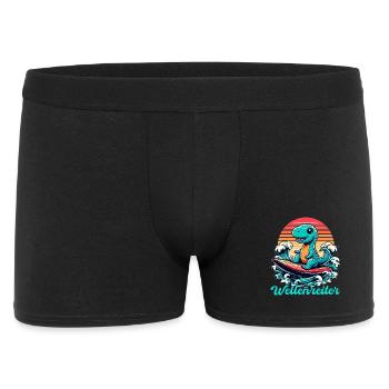 Mignon T-Rex Surfer Surfer Cadeau de surf - Boxer Homme - noir - Devant