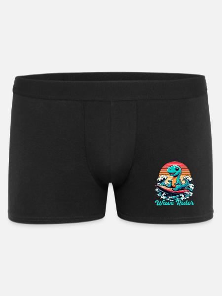 Cute T-Rex Surfer Surfing Gift - Men's Boxer Shorts - black