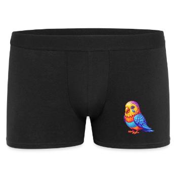 Budgerigar Colorful Kawaii Cartoon Character Bird - Men's Boxer Shorts - black - Front