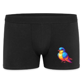 Swallow Colorful Kawaii Cartoon Character Bird - Men's Boxer Shorts - black - Front