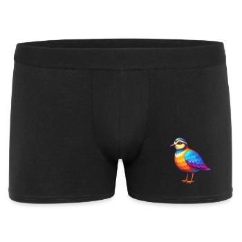 Regenpfeifer Bunte Kawaii Cartoon Figur Vogel - Männer Boxer Shorts - Schwarz - Vorne