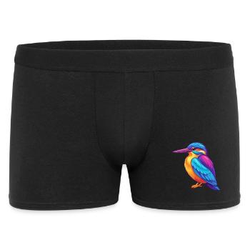 Martin-pêcheur coloré Kawaii Dessin animé Personnage Oiseau - Boxer Homme - noir - Devant