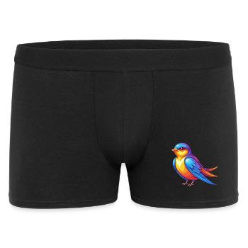 Swallow Colorful Kawaii Cartoon Character Bird - Men's Boxer Shorts - black - Front