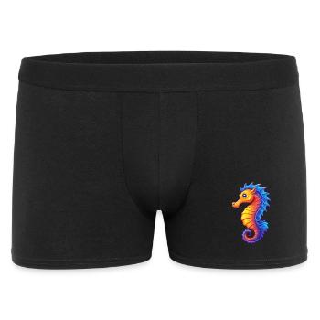 Hippocampe coloré Kawaii dessin animé Animal marin - Boxer Homme - noir - Devant