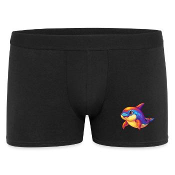Orca Colorful Kawaii Cartoon Sea Animal - Men's Boxer Shorts - black - Front
