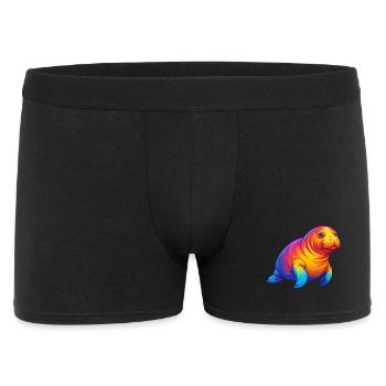 Dugong Colorful Kawaii Cartoon Sea Animal - Men's Boxer Shorts - black - Front
